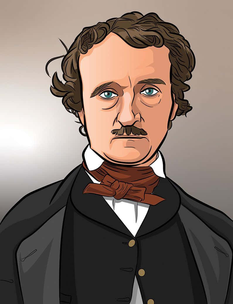 Edgar Allan Poe Cartoon Portrait Wallpaper