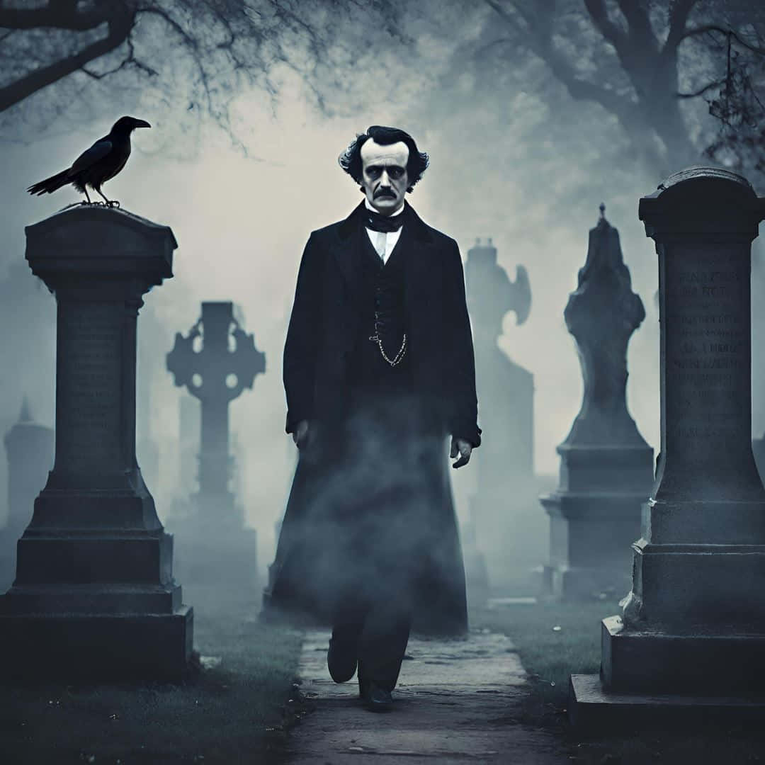 Edgar Allan Poe Cemetery Vigil Wallpaper