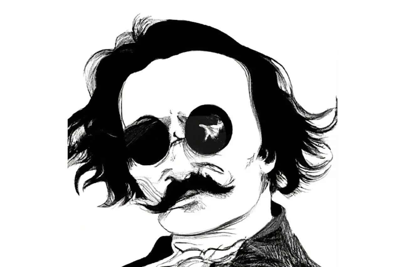 Edgar Allan Poe Stylized Illustration Wallpaper