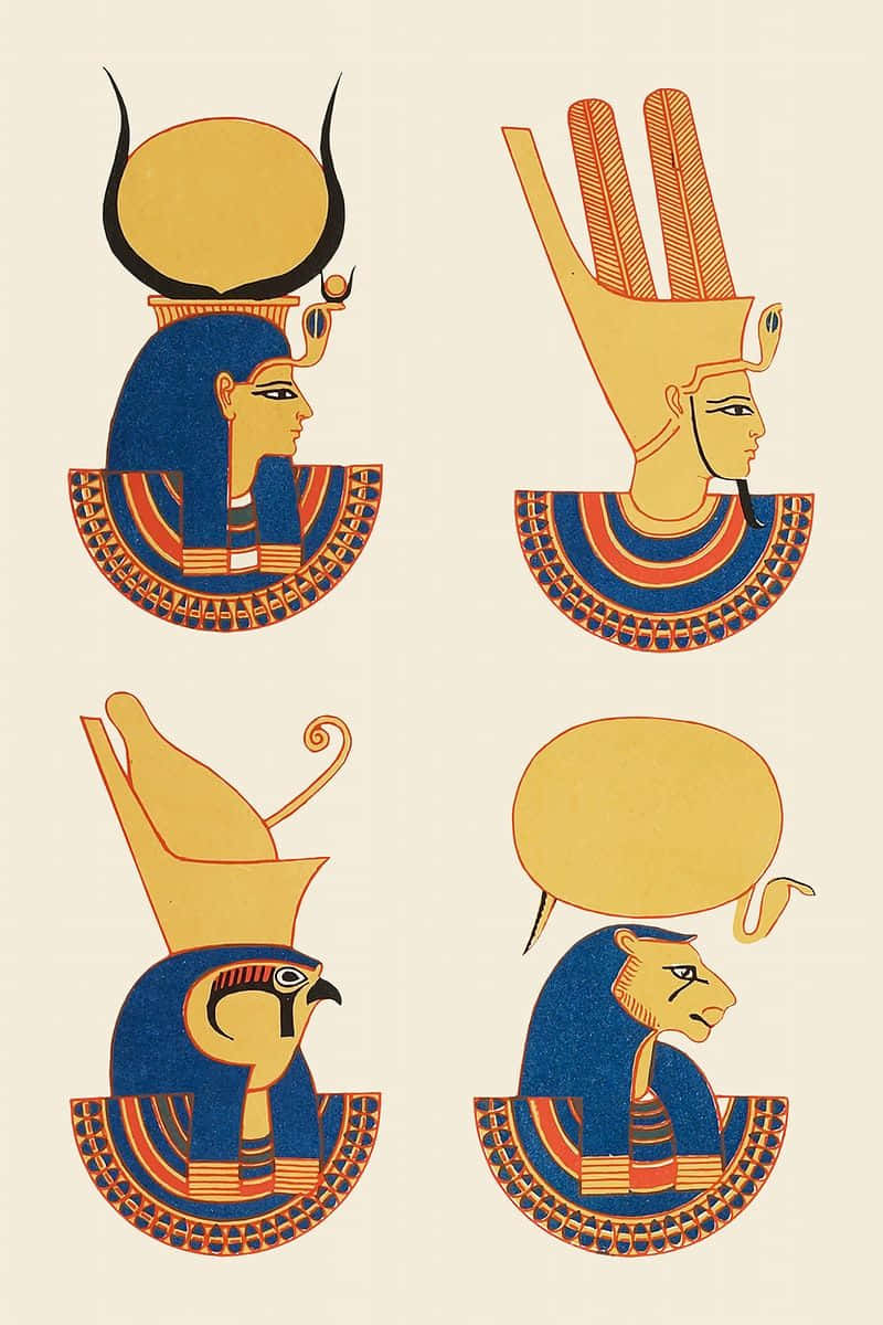 Egyptian Gods - Ra, Isis, Anubis And Horus Wallpaper