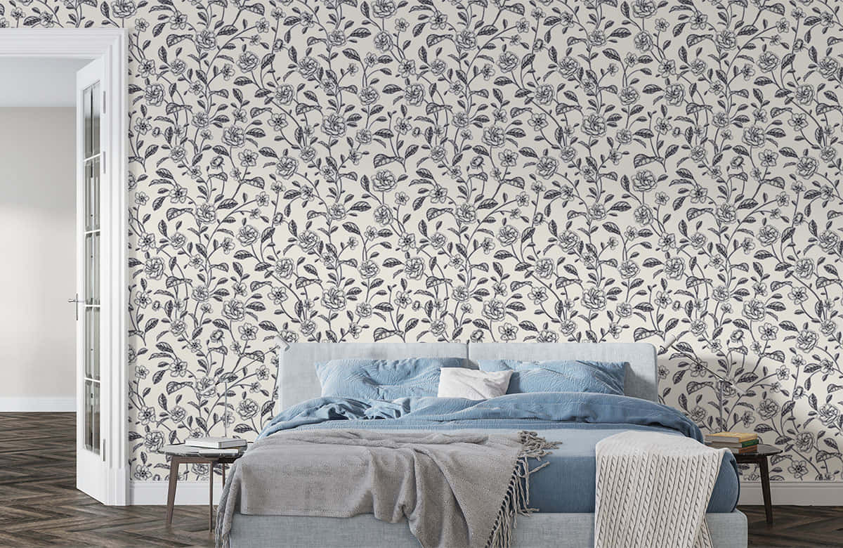 Elegant Bedroom Floral Wallpaper Wallpaper