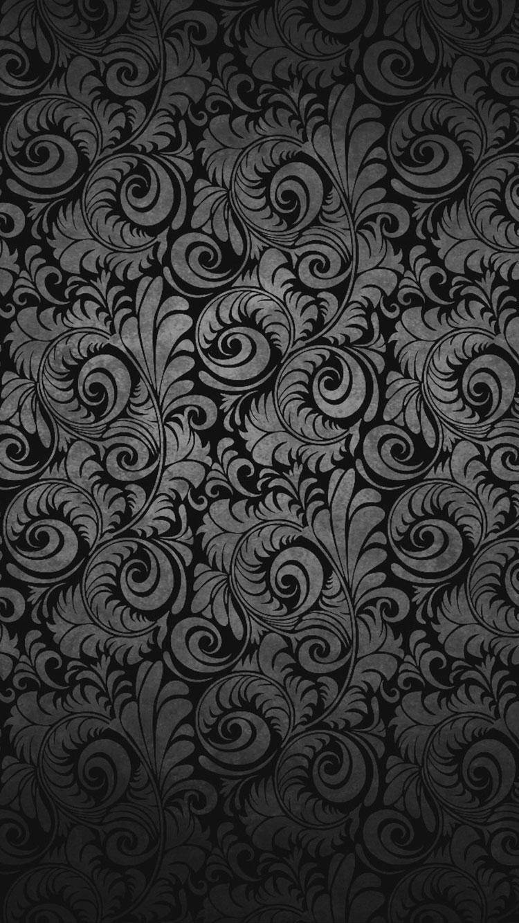 Elegant Black Batik Art Wallpaper