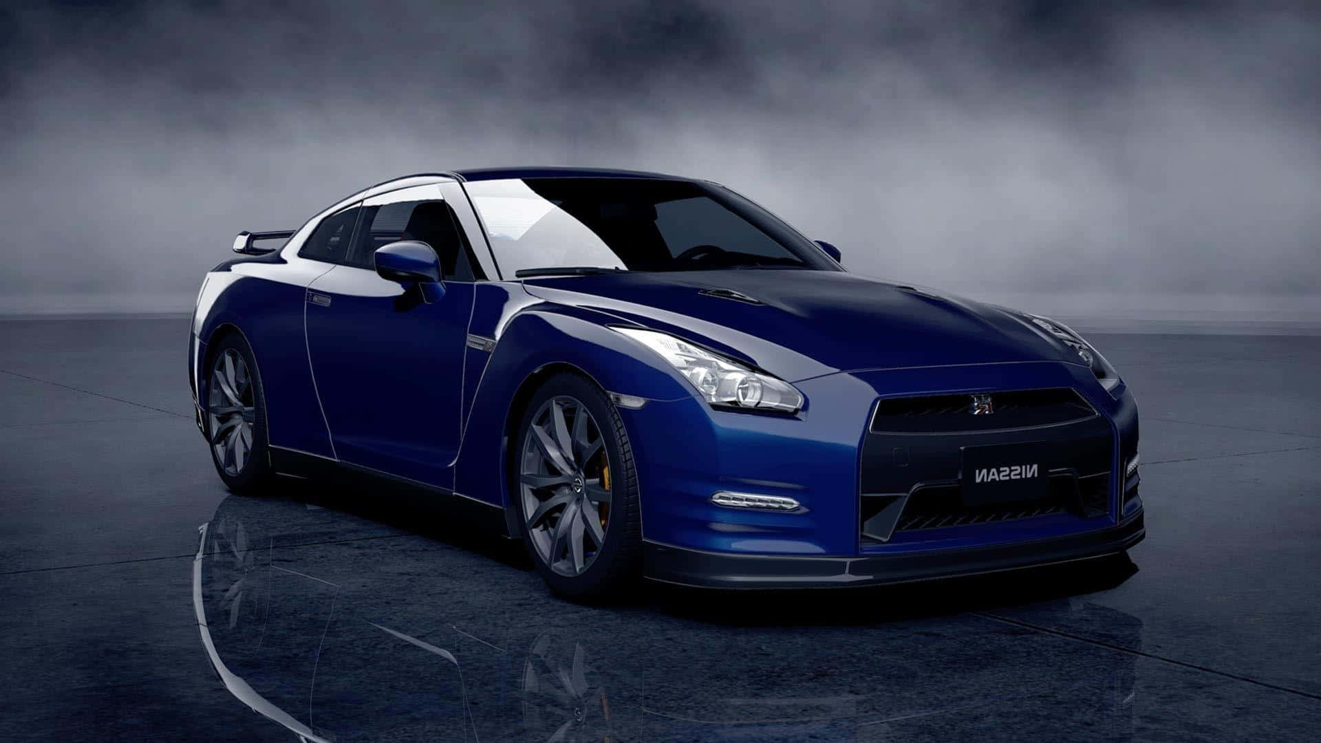 Elegant Blue Nissan Gt-r Desktop Wallpaper