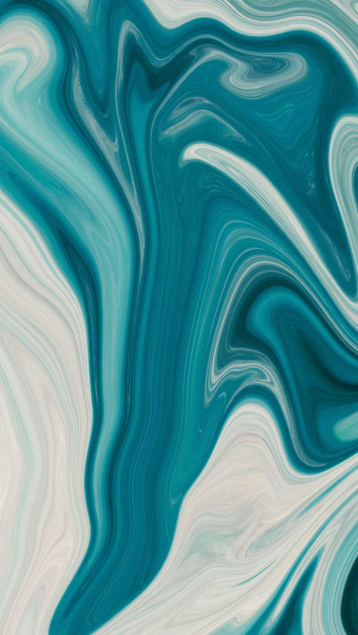 Elegant Dark Teal Liquid Swirl Design On An Iphone. Wallpaper