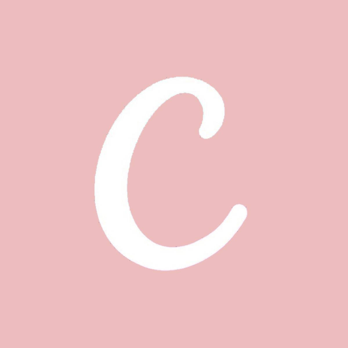 Elegant Pink Minimalistic Letter C Wallpaper