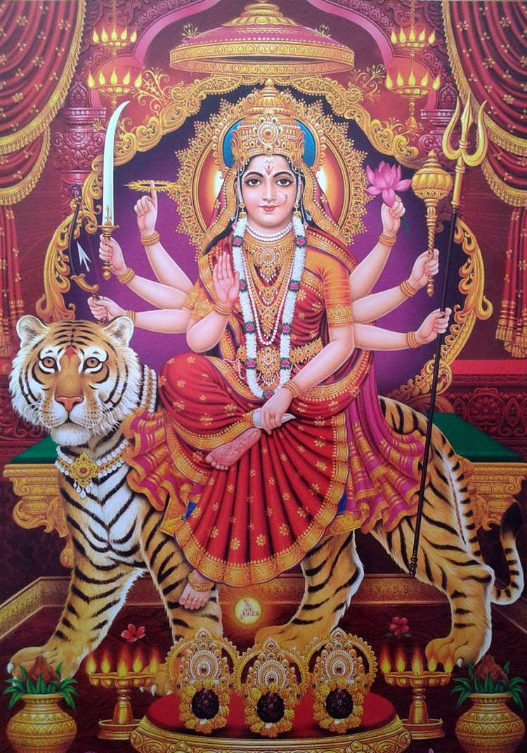 Elegant Portrait Of Durga Devi Wallpaper
