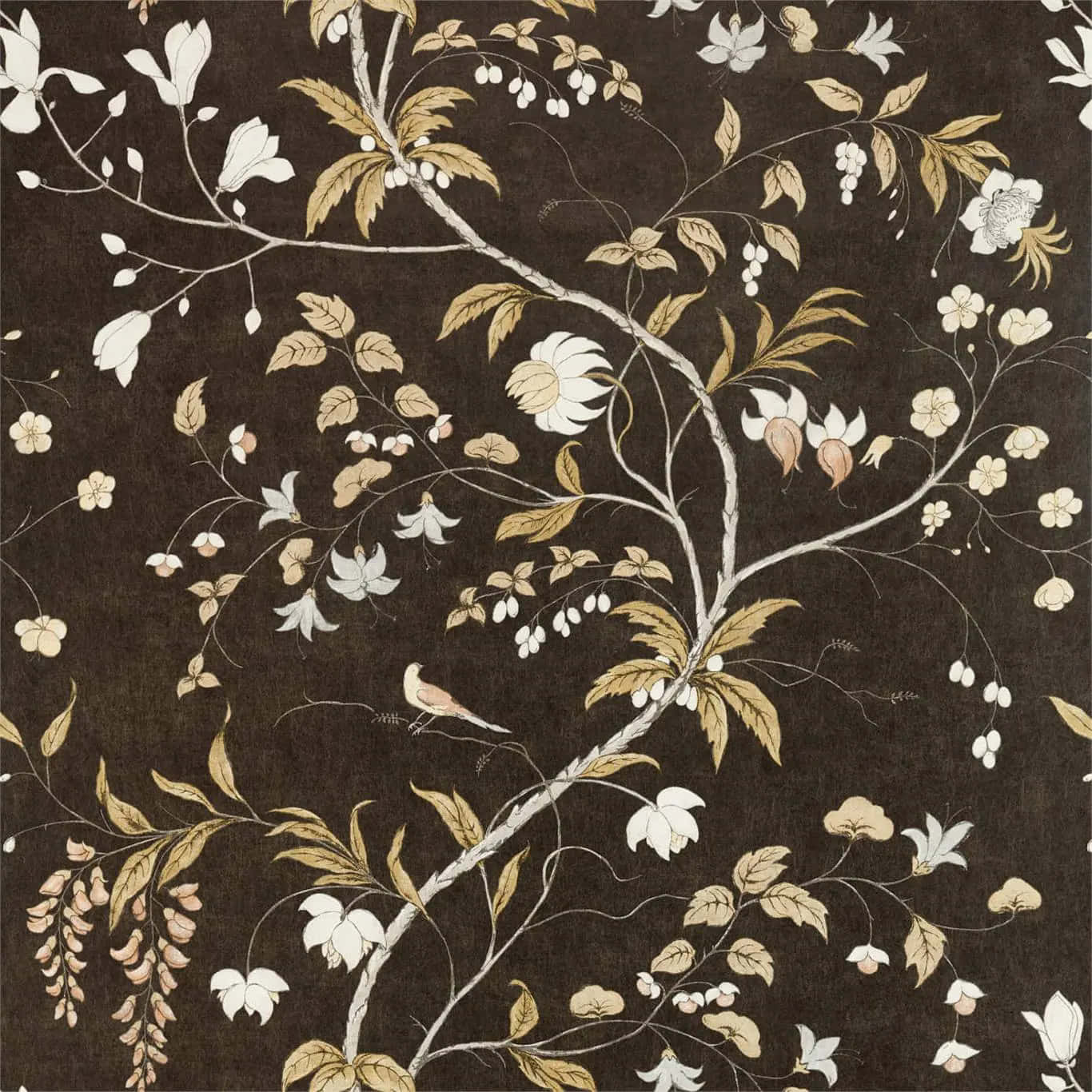 Elegant Vine Pattern Dark Background Wallpaper