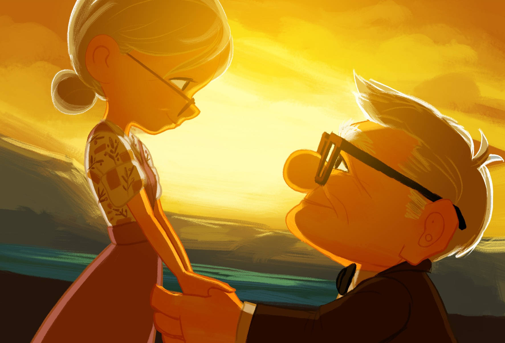 Ellie And Carl Sunset Up Movie Wallpaper