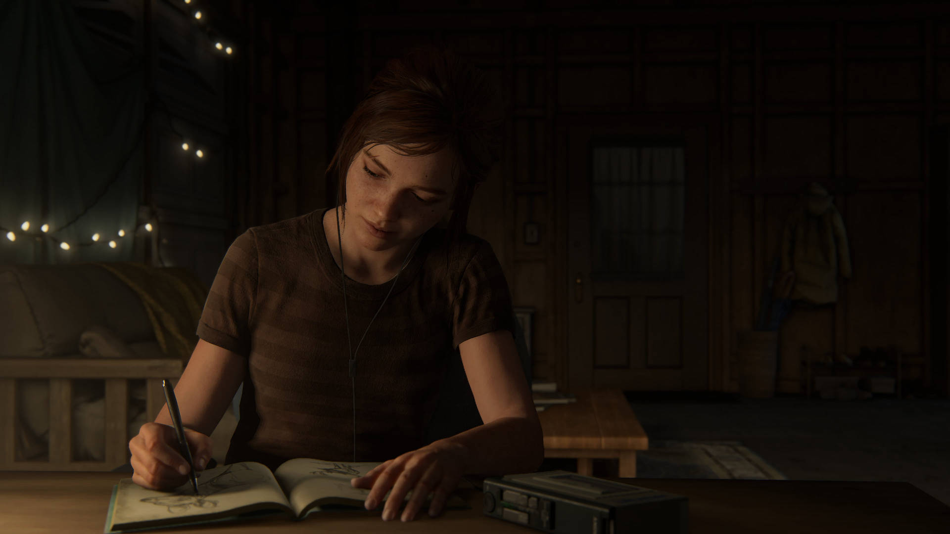 Download free Ellie With A Notebook In The Last Of Us 4k Wallpaper -  MrWallpaper.com