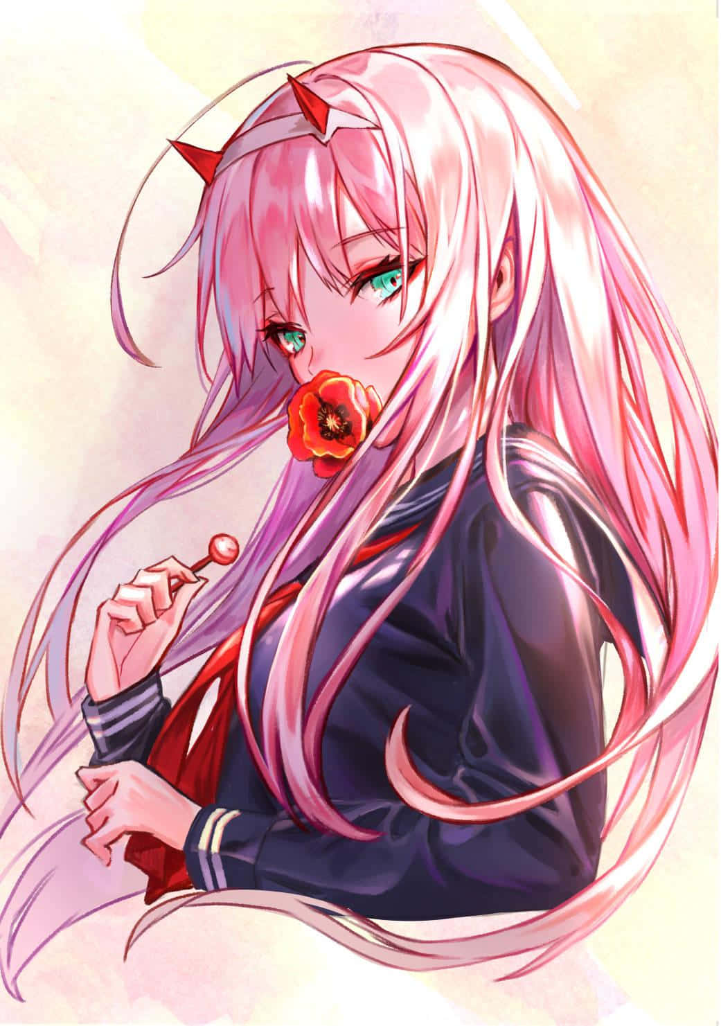 Embrace Yourself In The Beauty Of Zero Two's Aesthetic Wallpaper