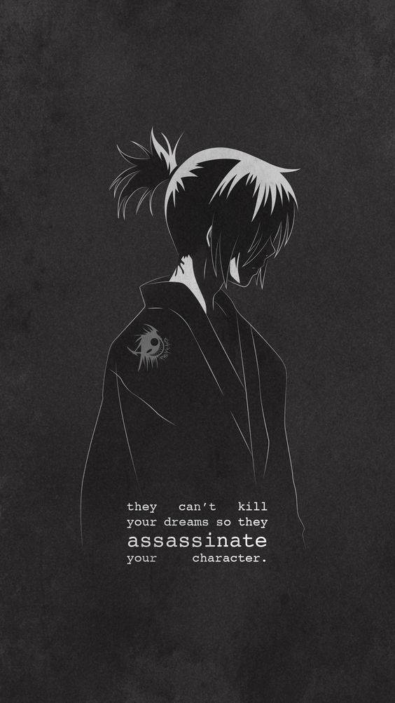 Embracing The Darkness: Inspiring Dark Anime Quote. Wallpaper