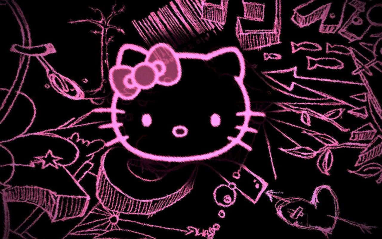 Emo Hello Kitty Neon Pink Wallpaper