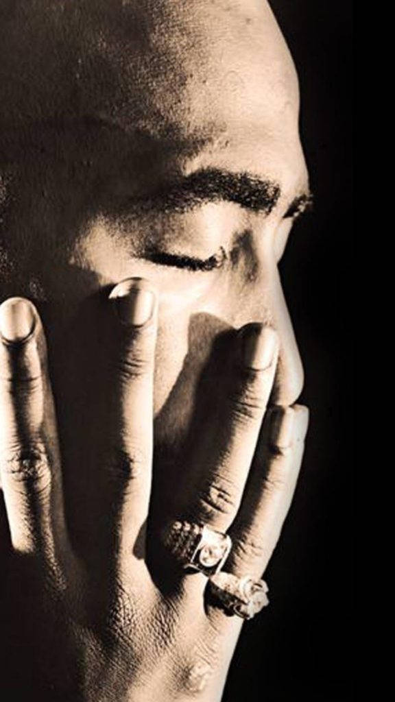Emotive Portrait Of 2pac Shakur Wallpaper