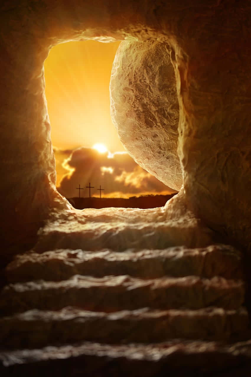 Empty Tomb With The Sun Peeking Wallpaper