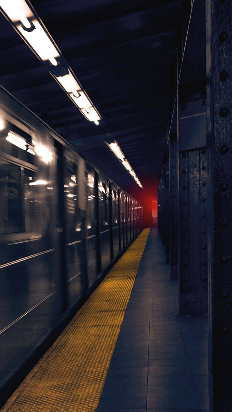 Empty Underground Train Station Wallpaper