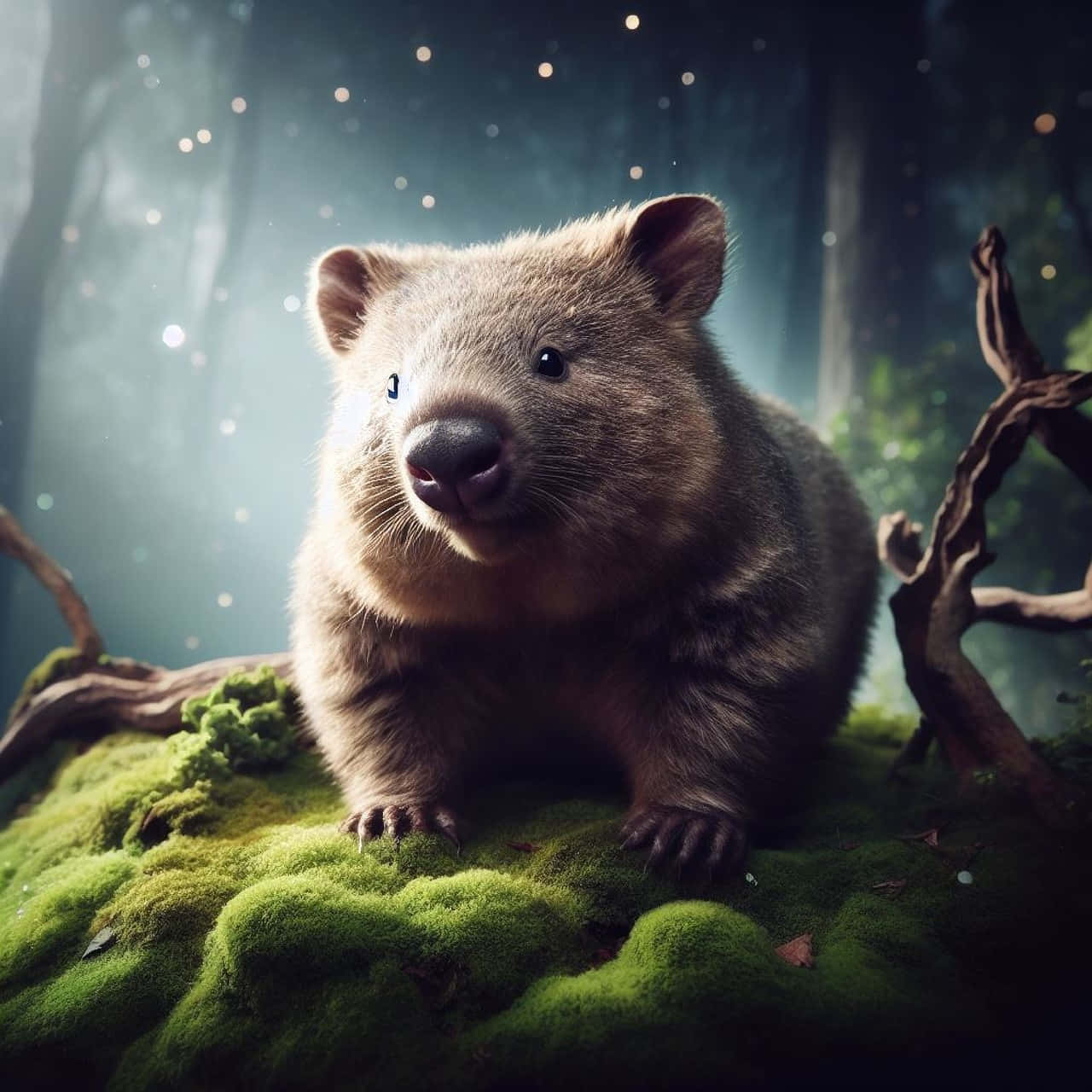 Enchanted Forest Wombat Wallpaper