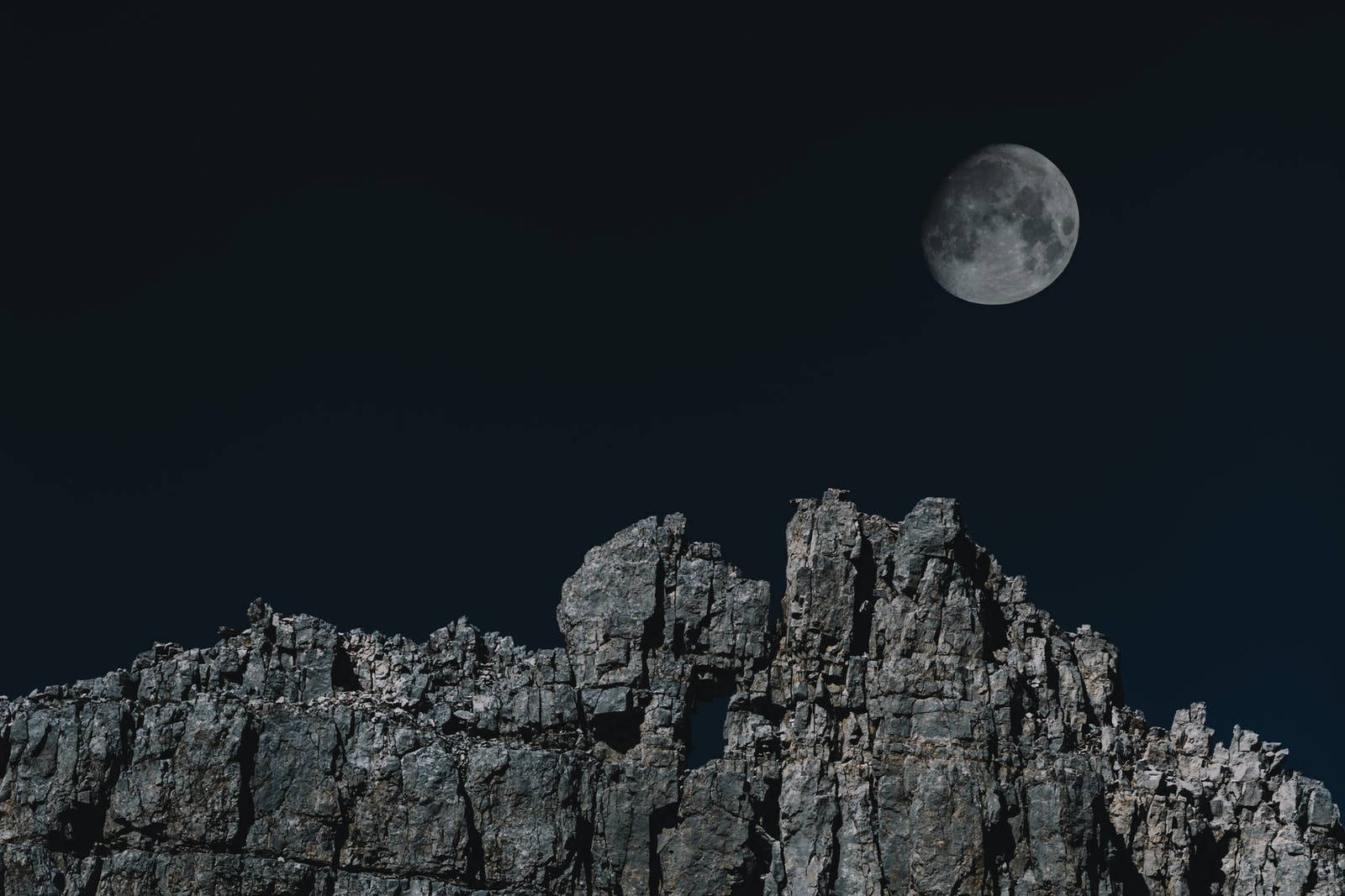 Enchanting Mountain And Moon Desktop Wallpaper