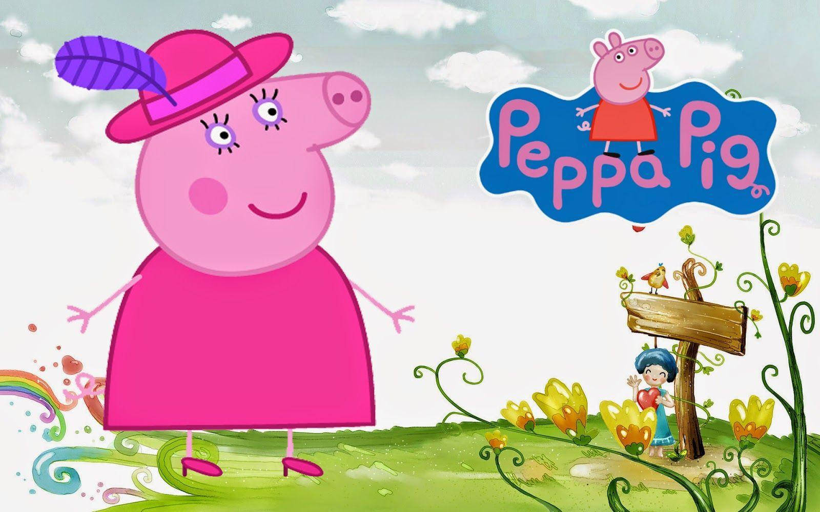 Engaging Fun With The Stylish Mummy Pig On A Peppa Pig Tablet Wallpaper