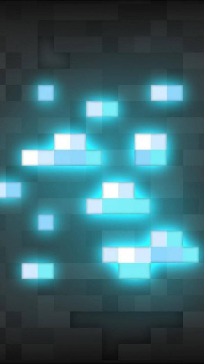Engaging Minecraft Diamond Theme On Iphone Wallpaper