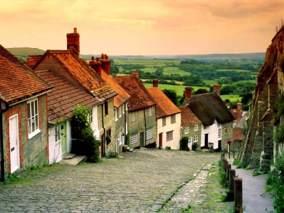 England Village Of Shaftesbury Gold Hill Wallpaper