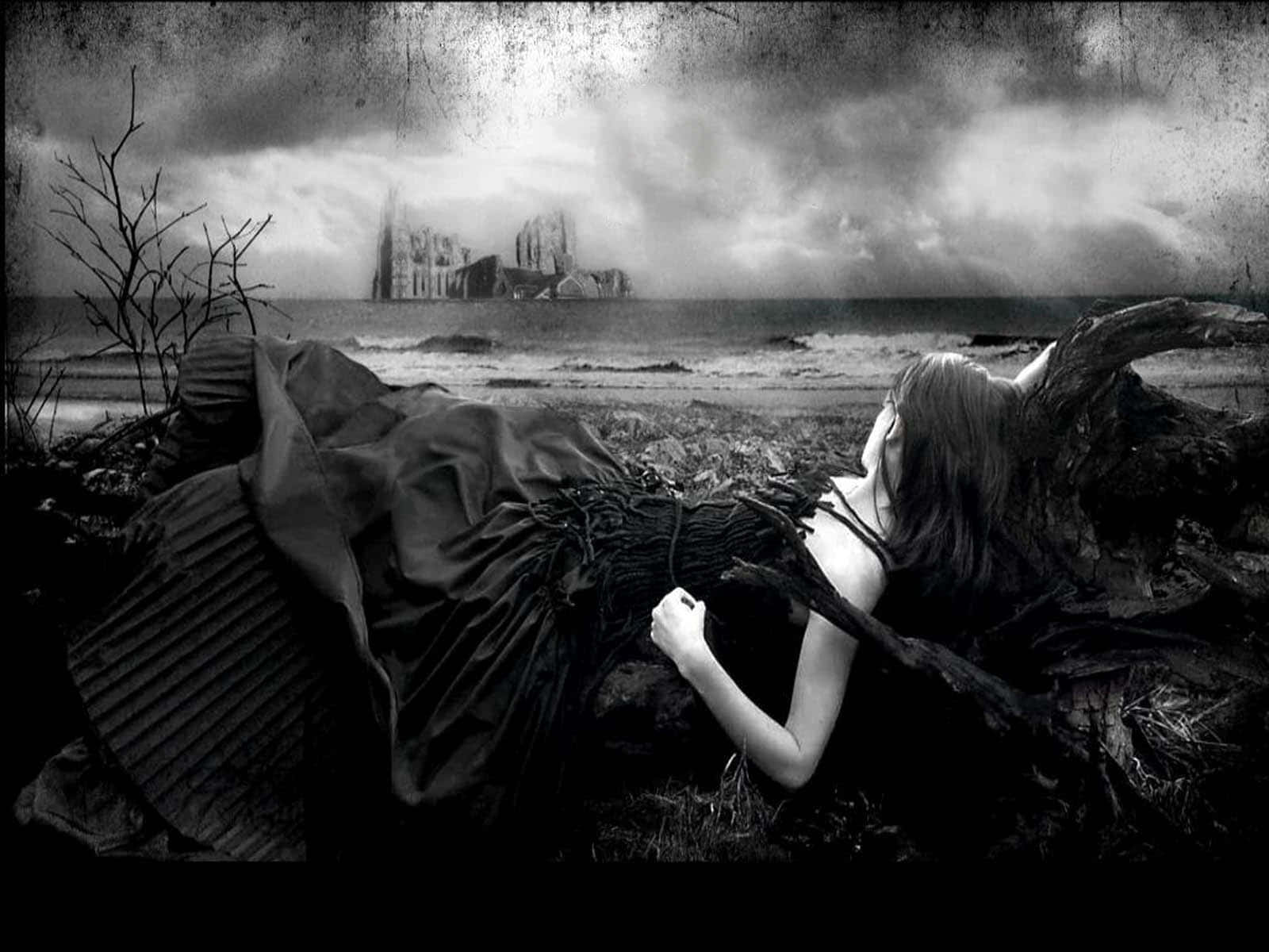 Enigmatic Dark Gothic Castle Wallpaper