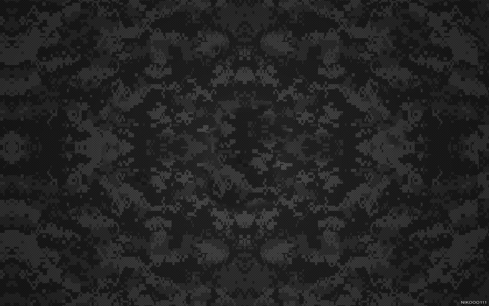 Enigmatic Dark Wall With Camouflage Pattern Wallpaper