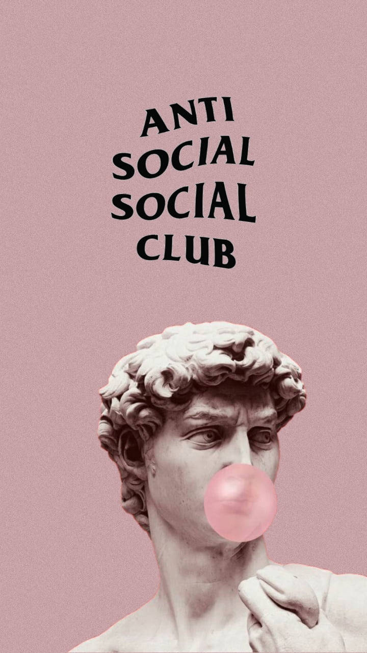 Enigmatic Statue Embracing Anti-social Social Club Aesthetics Wallpaper