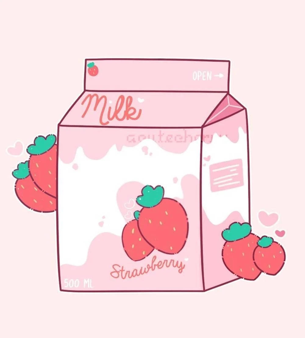 Enjoy A Piece Of Sweet Strawberry Aesthetic Wallpaper