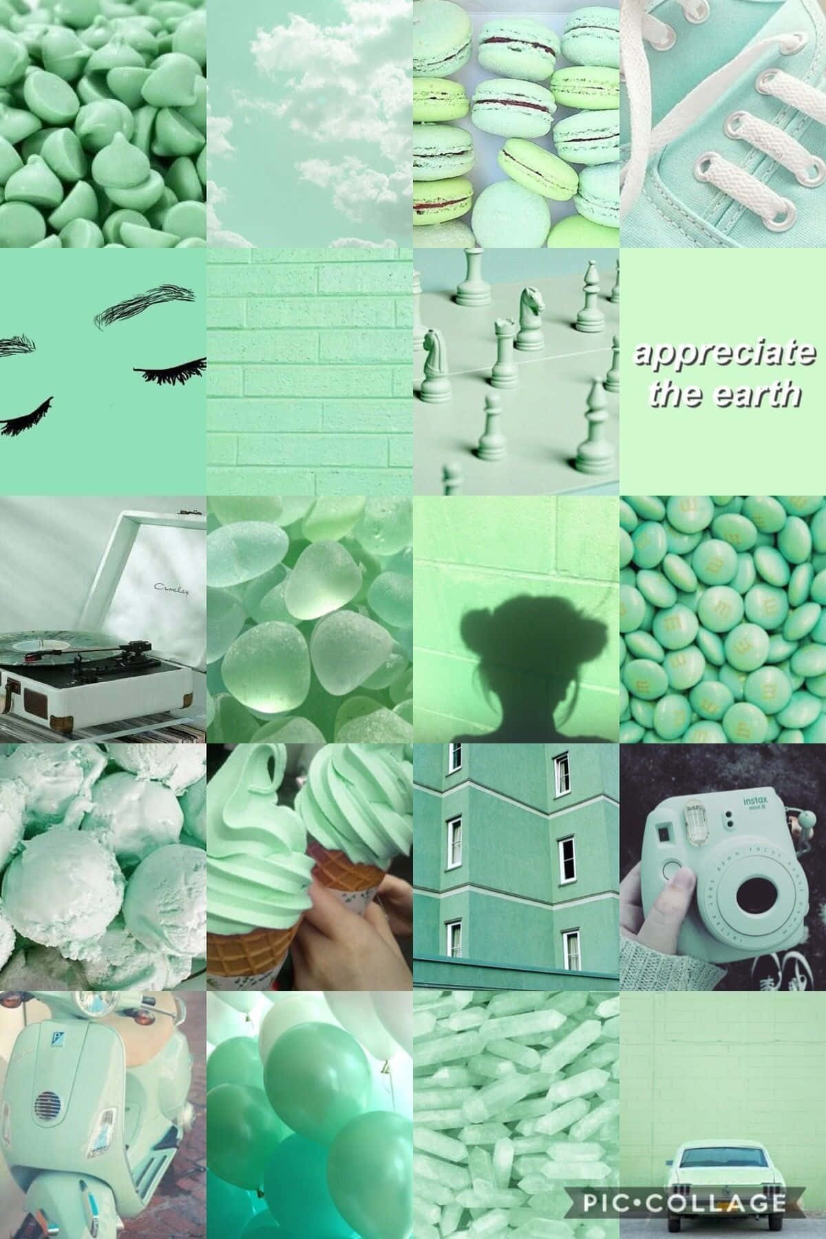 Enjoy A Taste Of Nature With A Vibrant Green Collage Wallpaper