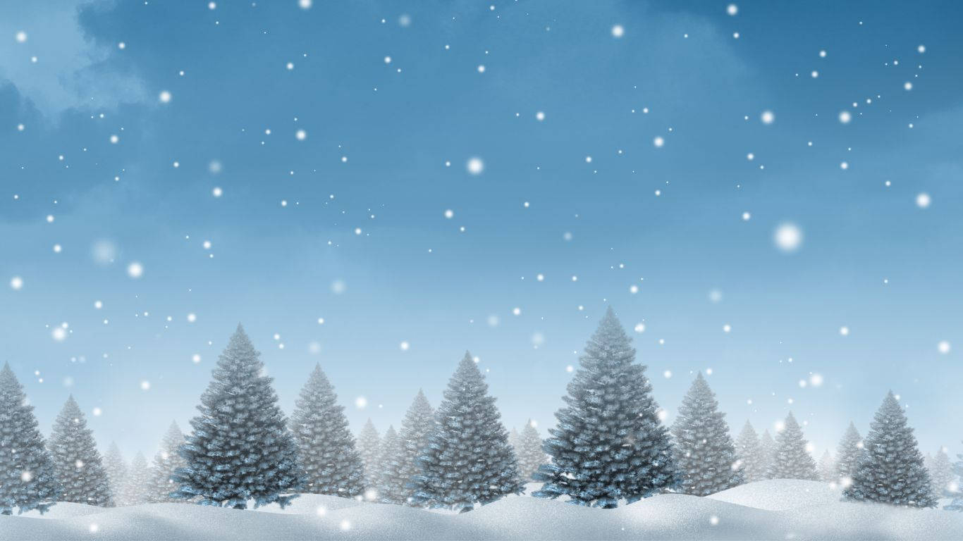 Enjoy A Winter Scene Of A Snowy Countryside Wallpaper