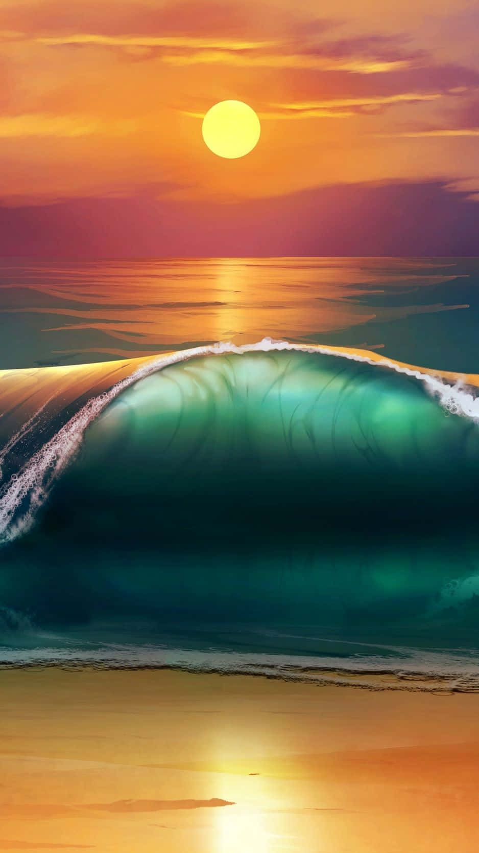 Enjoy The Beautiful Sunset With Your Iphone At Sunset Beach. Wallpaper