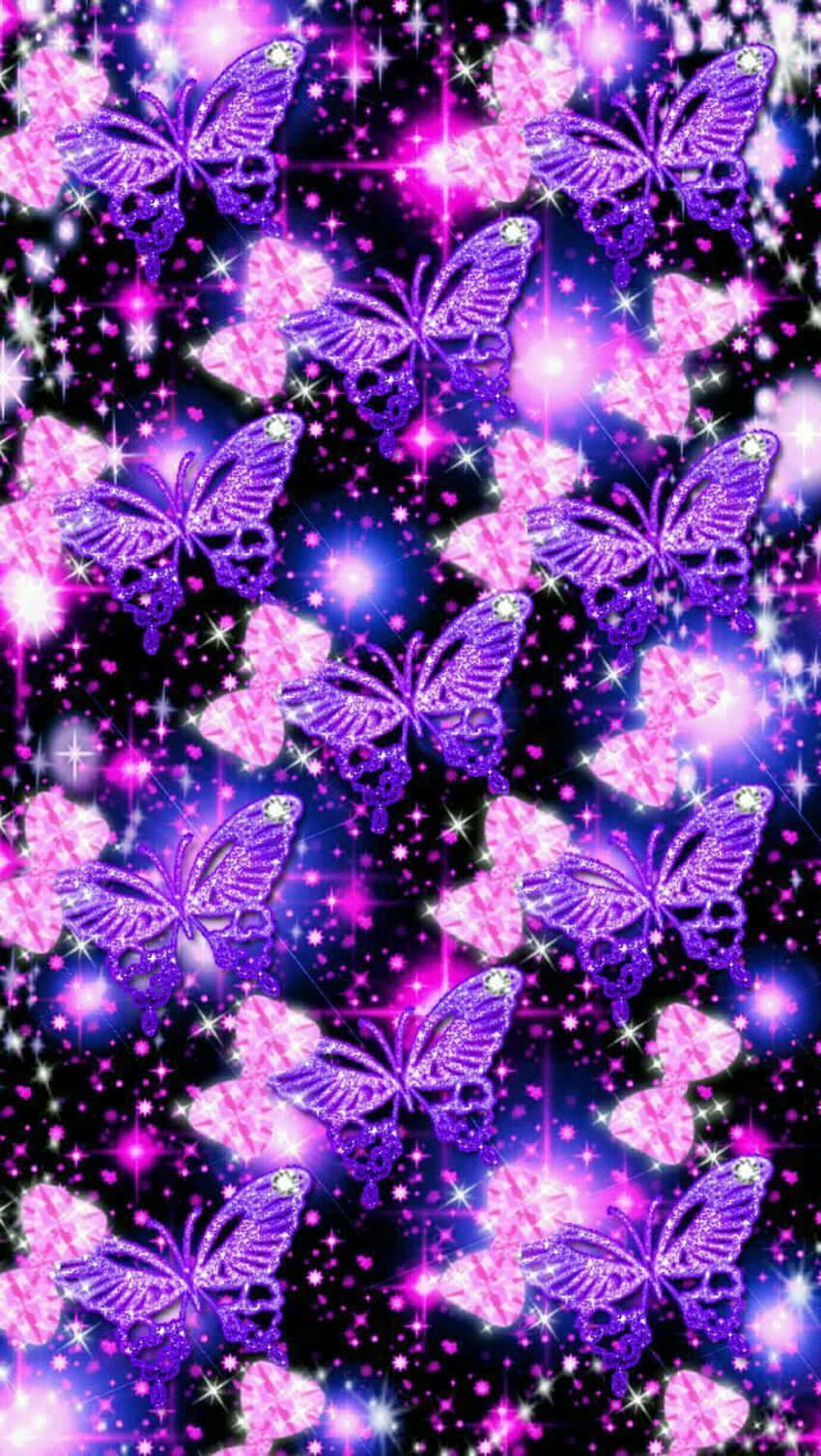 Enjoy The Beauty Of A Glittering Butterfly Wallpaper