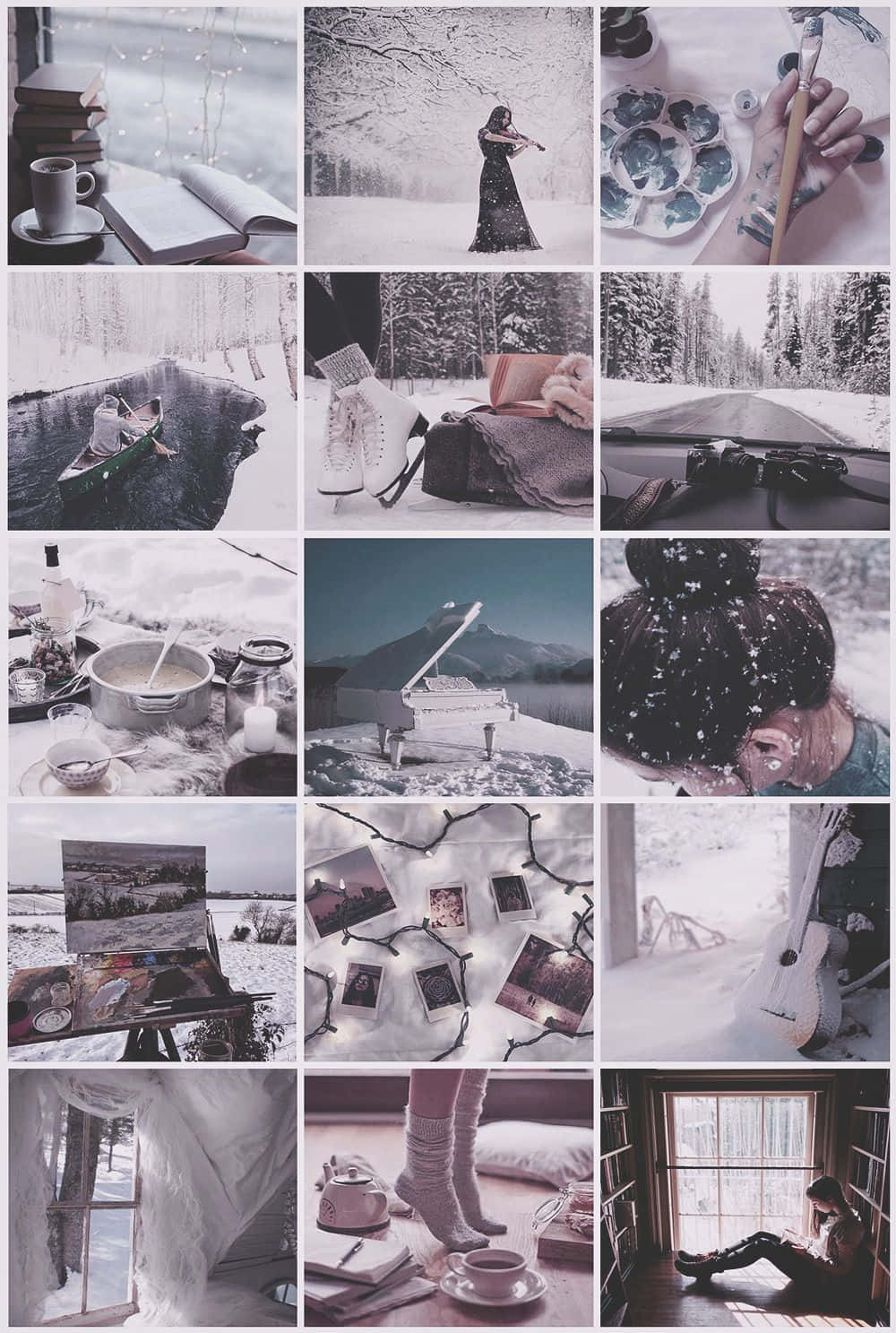 Enjoy The Winter Season With This Cozy Aesthetic Collage. Wallpaper