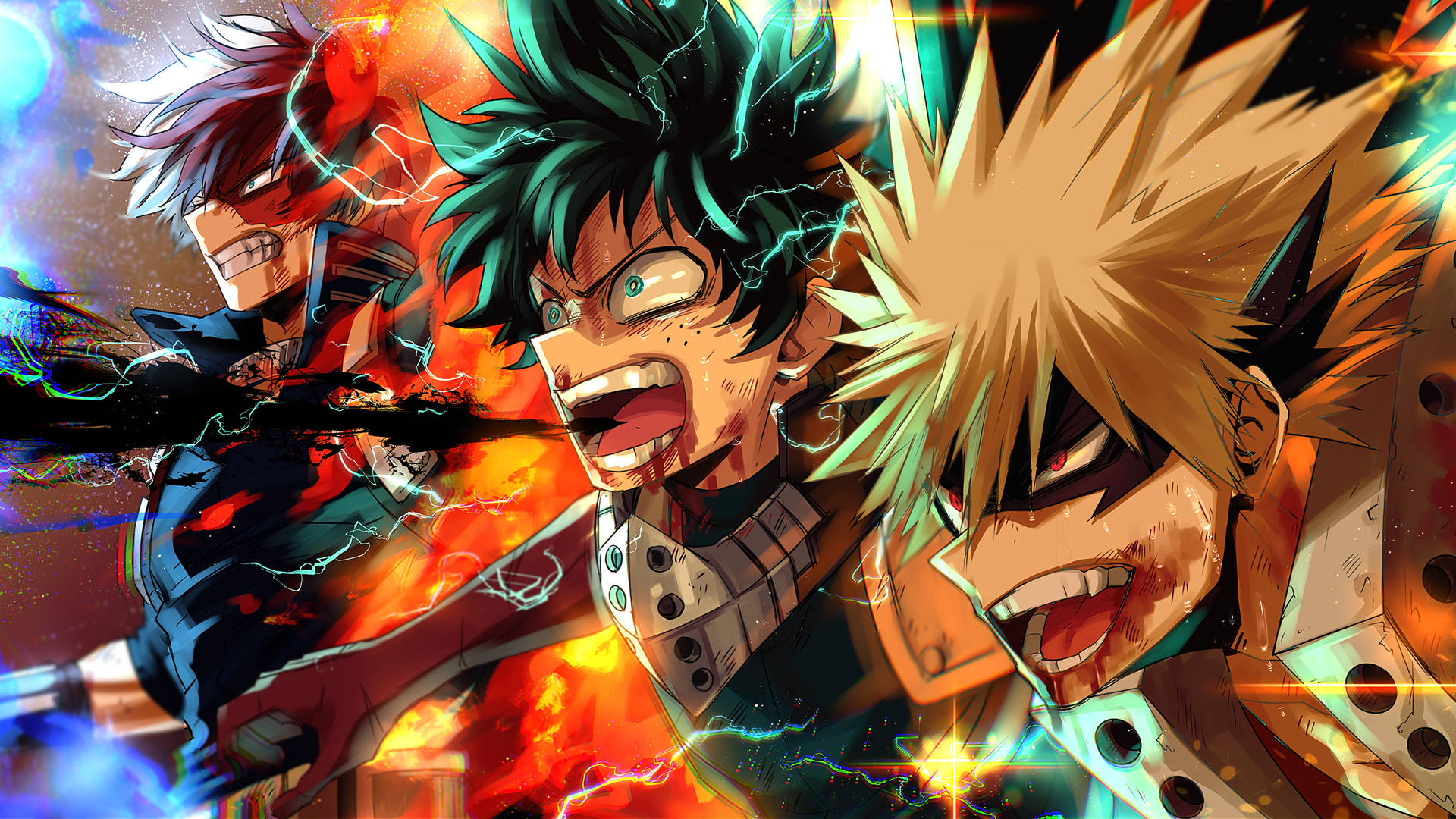 Download free Enraged Villain Deku Bakugo And Shoto Wallpaper -  MrWallpaper.com