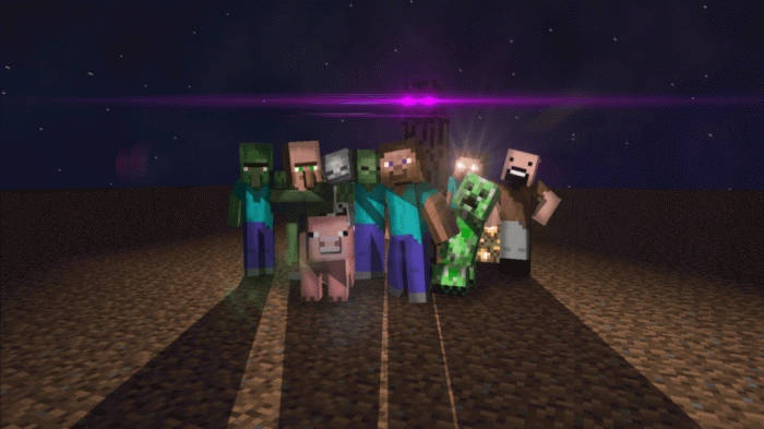Epic Minecraft Characters And Monsters Wallpaper