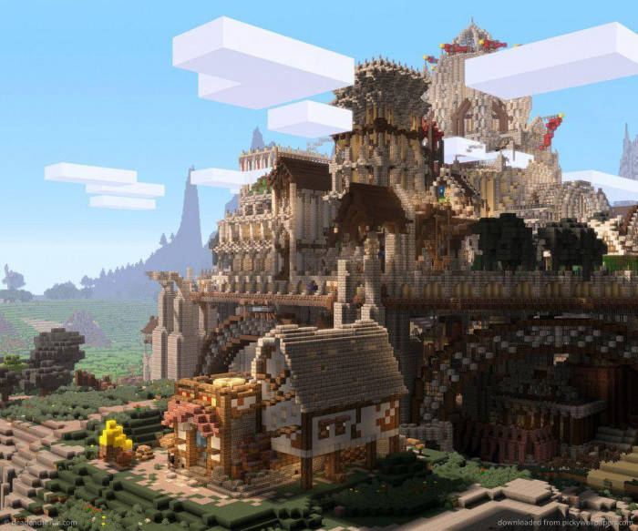 Epic Minecraft Medieval City Wallpaper