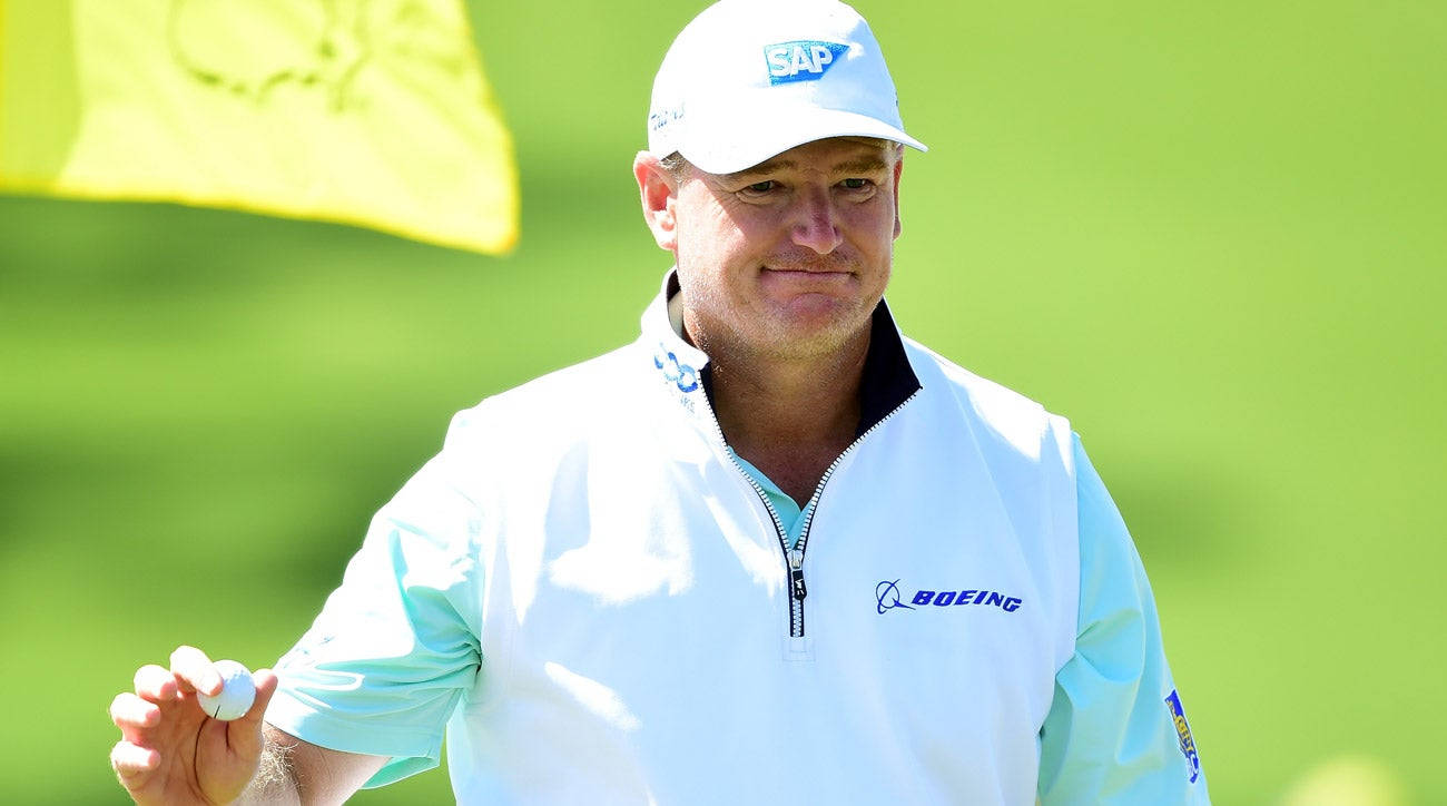 Ernie Els Posing With A Golf Ball Wallpaper