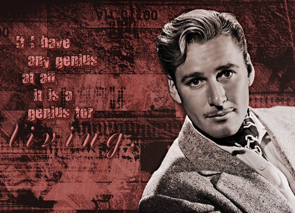 Errol Flynn Red Aesthetic Quotes Wallpaper