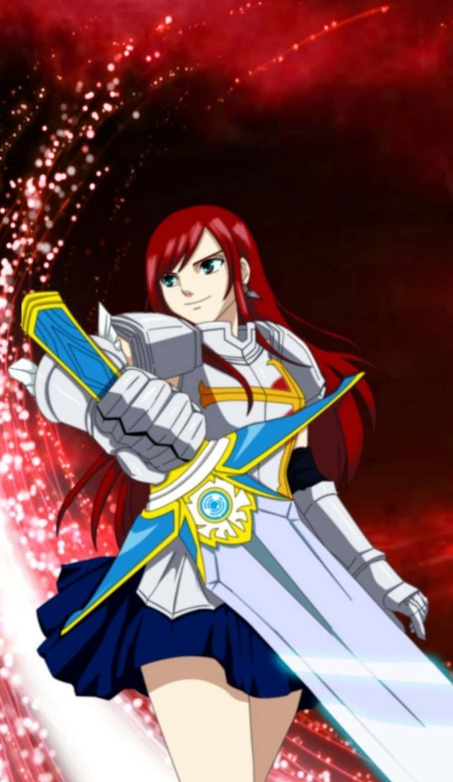 Erza Scarlet’s Powerful Magic Shines Brightly Wallpaper