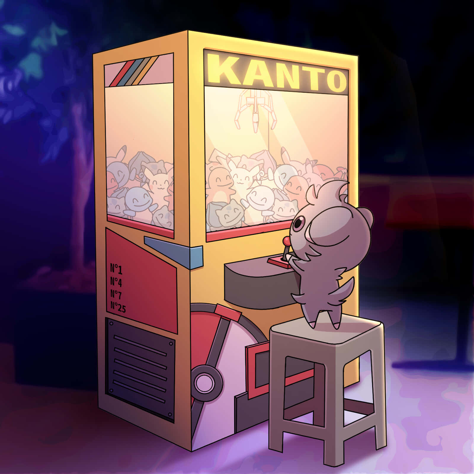 Espurr Playing A Claw Machine Wallpaper