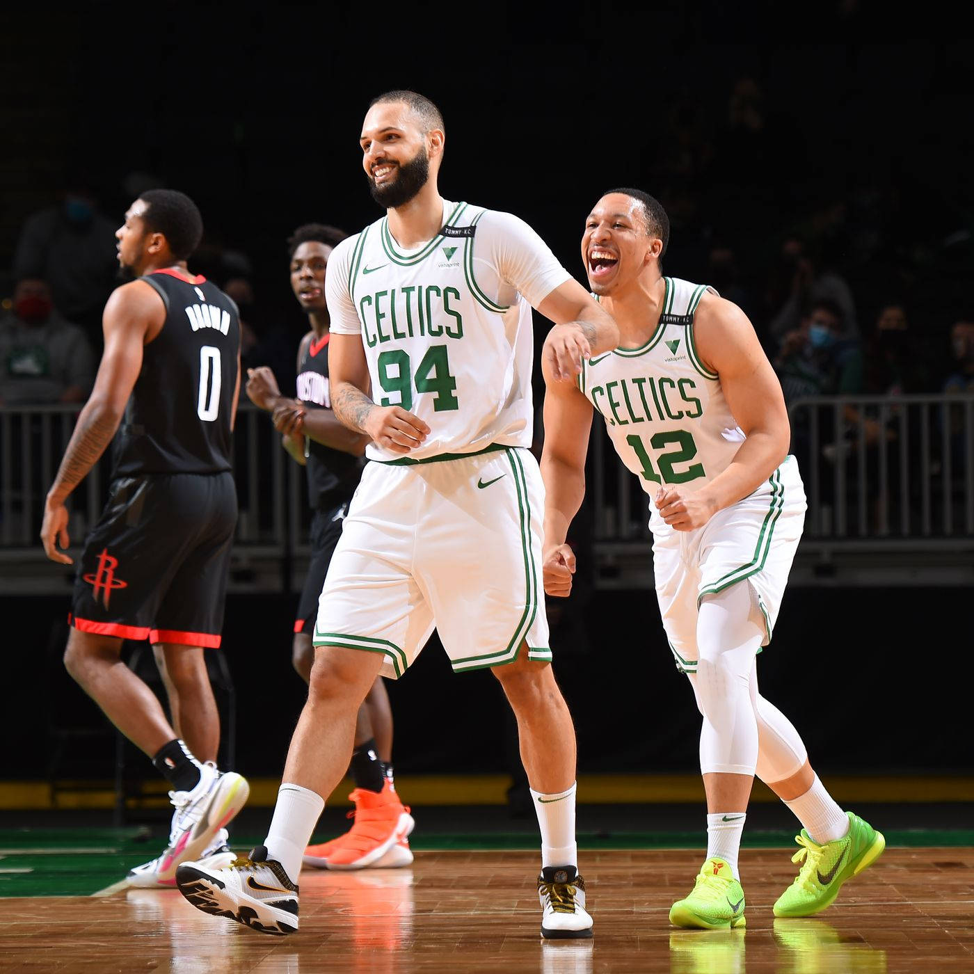 Evan Fournier And Grant Williams Celtics Vs. Rockets Wallpaper