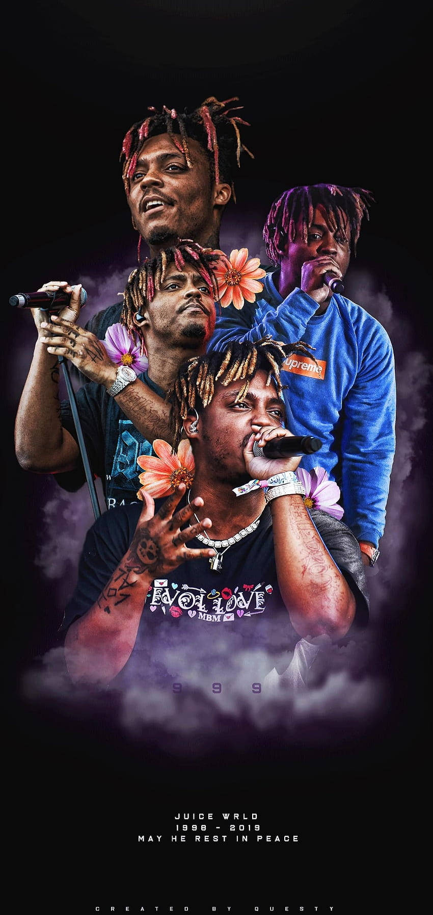 Evocative Artistic Representation Of Juice Wrld With Phone Wallpaper