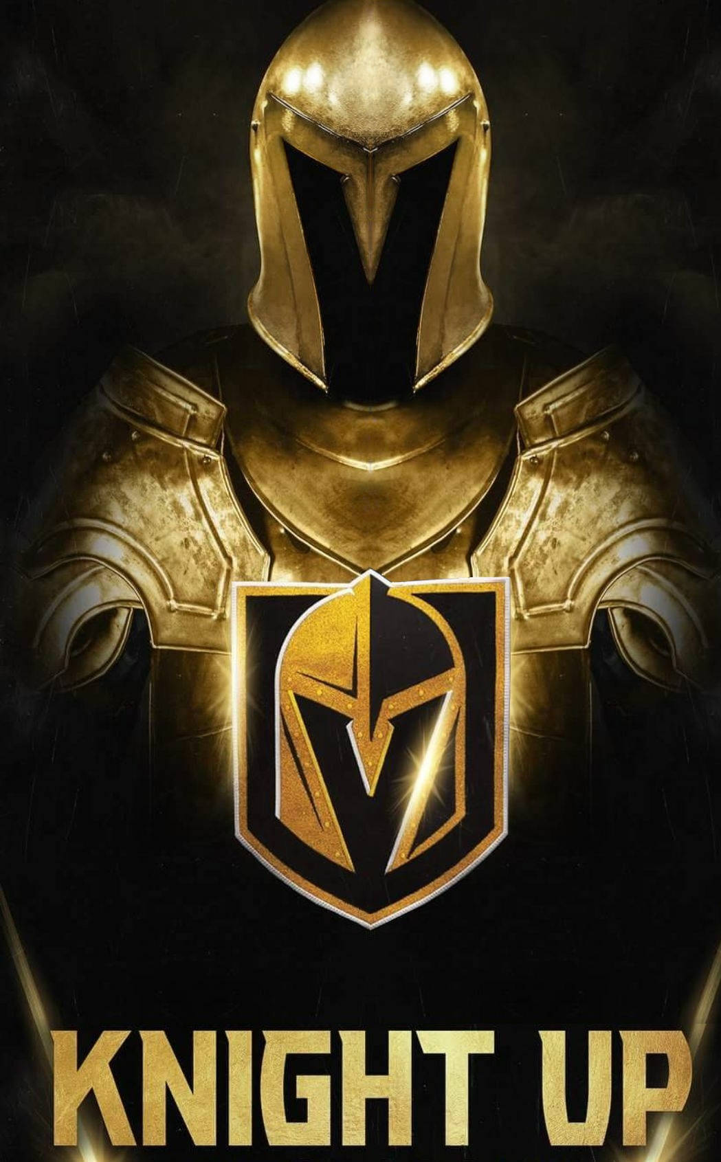 Exciting Action Of Vegas Golden Knights With Their Transformative Logo. Wallpaper