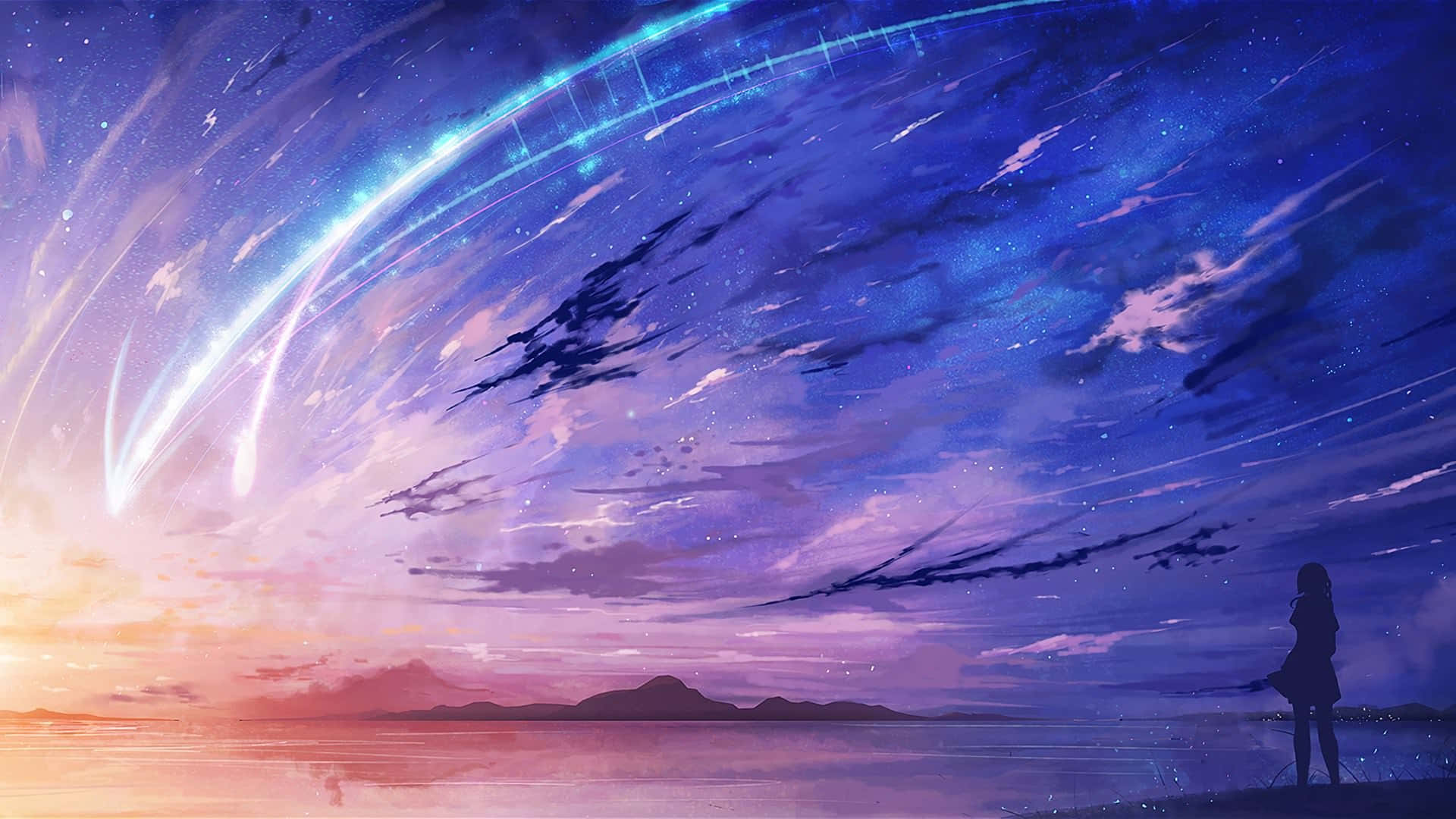 Download free Experience The Beauty Of A Stunning Anime-inspired Sky.  Wallpaper - MrWallpaper.com