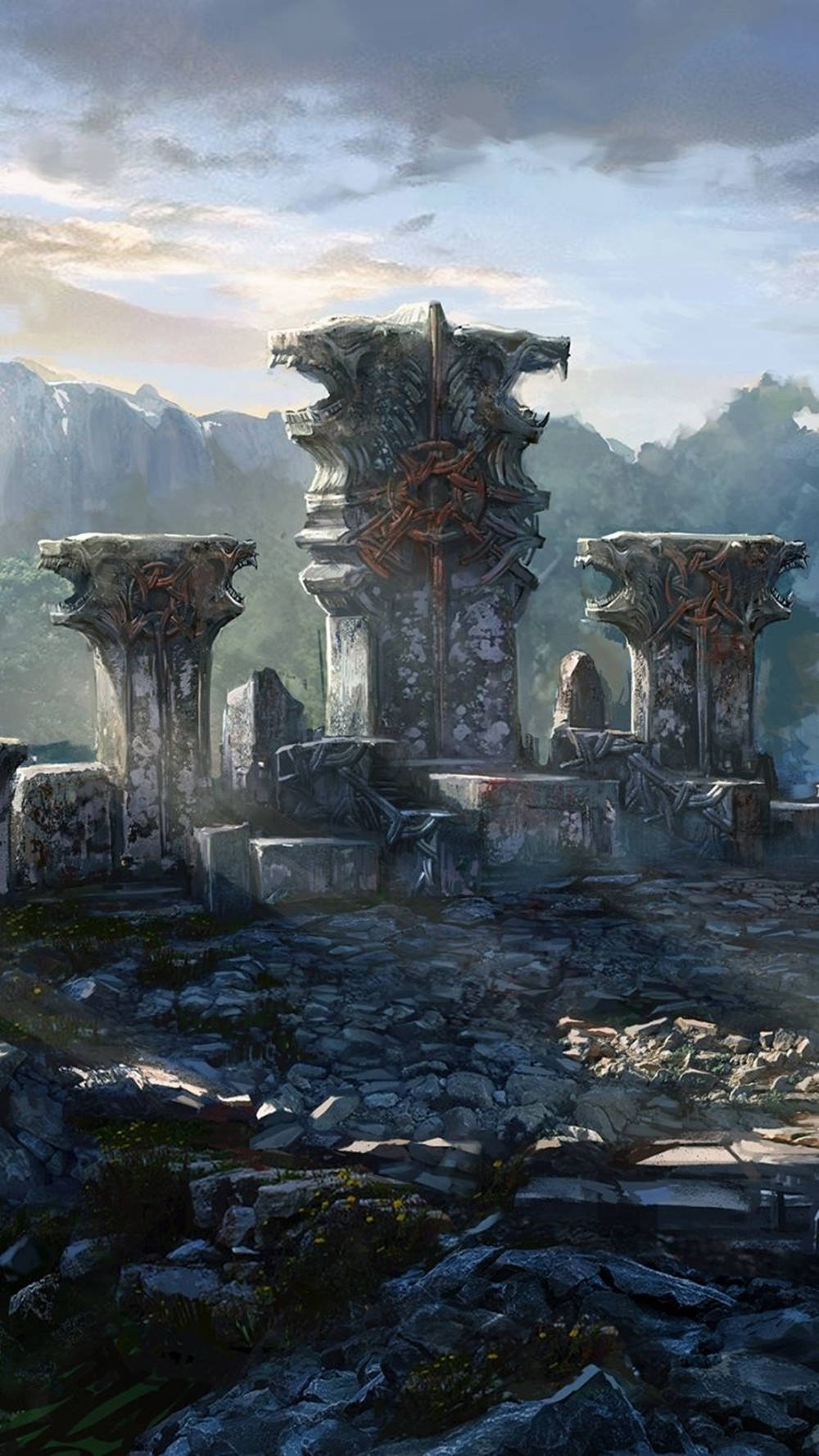 Explore The Majestic Ruins Of Witcher 3 On Your Iphone Wallpaper