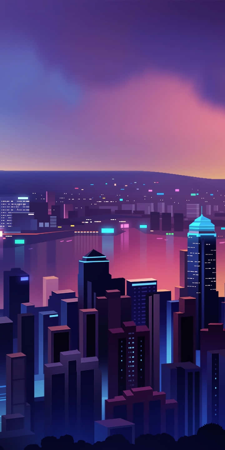 Exploring The Nightlife Of The Neon City Wallpaper
