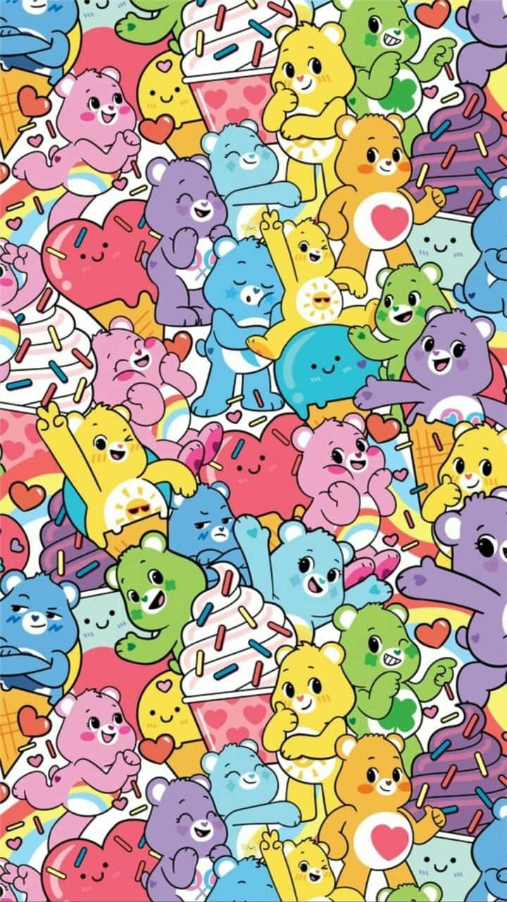 Express Yourself And Enjoy The Bright Colours Of Aesthetic Care Bear! Wallpaper