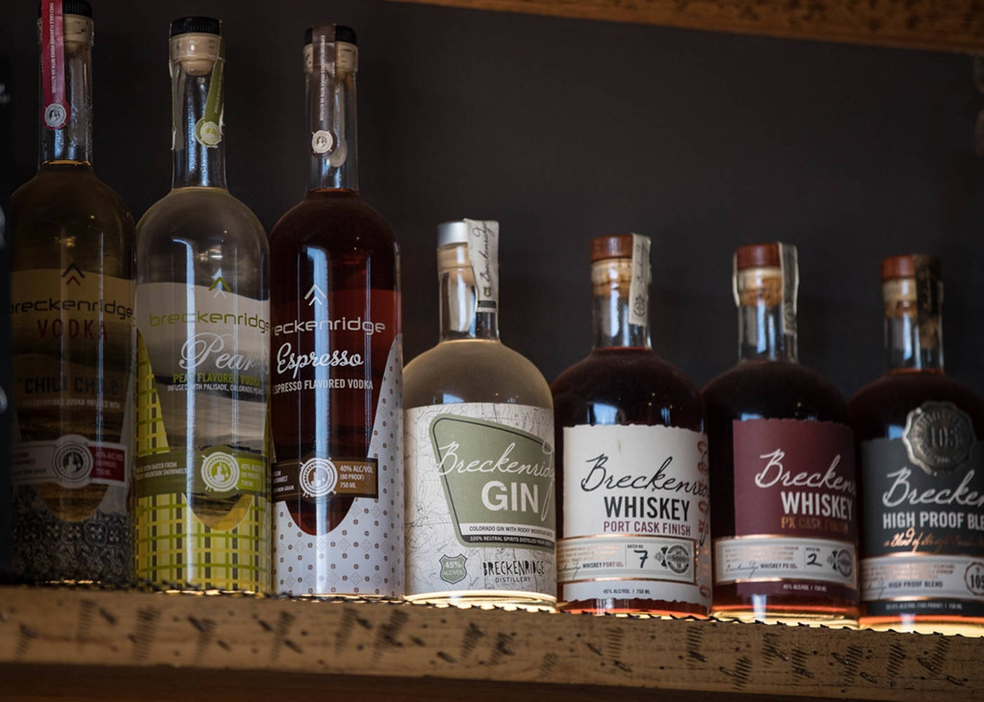 Exquisite Collection Of Spirits At Breckenridge Distillery Wallpaper