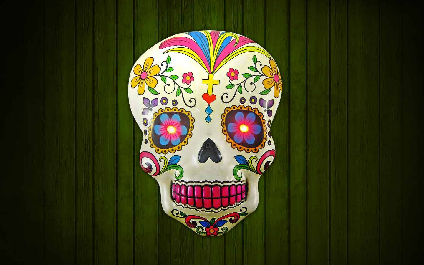 Exquisite Day Of The Dead Skull Icon Wallpaper