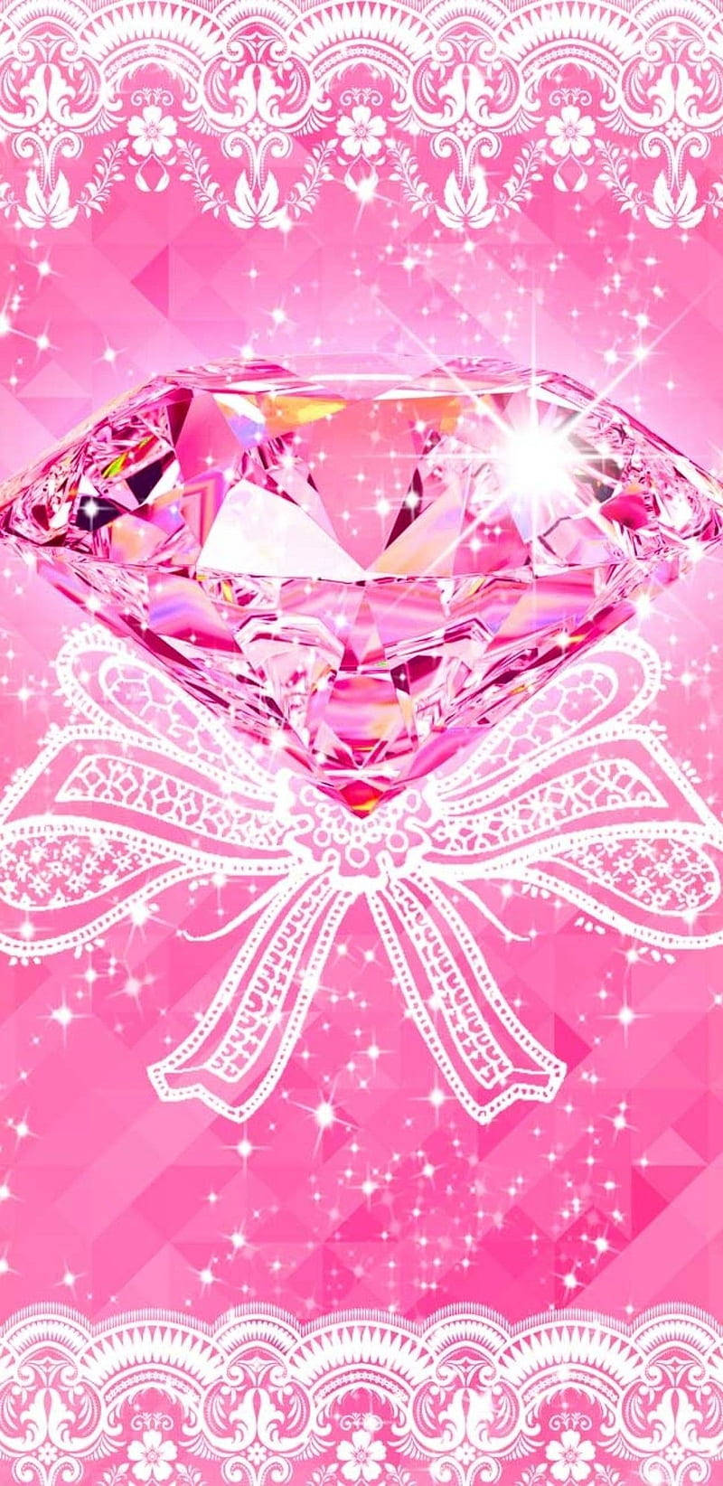 Exquisite Pink Diamond In Shimmering Light Wallpaper